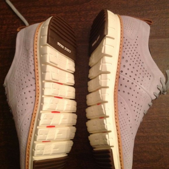 Cole Haan Men's Zerogrand Perforated Light Gray Suede Fashion Sneakers 11.5M NIB - Picture 2 of 7